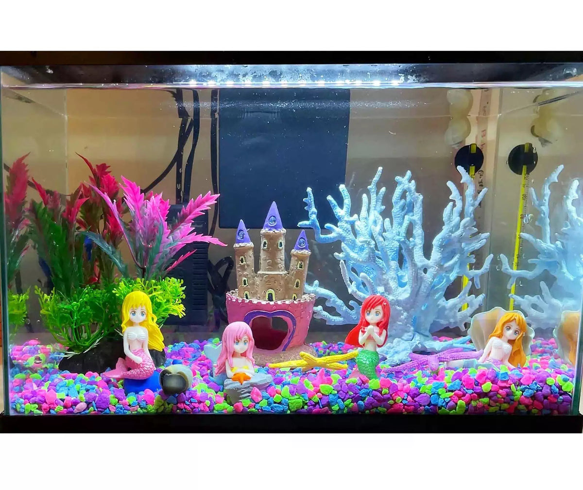 Kooterfun Mermaid's Castle Fish Tank Decorations-28pack Include Pink [6]