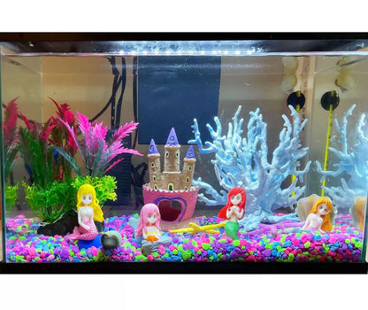 Kooterfun Mermaid's Castle Fish Tank Decorations-28pack Include Pink [6]
