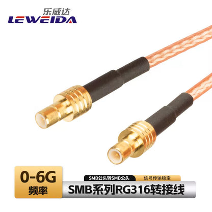 LEWEIDA SMB RF Connector Antenna Coaxial Adapter Cable RG316 Silver-plated Wire, SMB Male to SMB Male, 30 meters, LWD-SMB-GG30 [1]