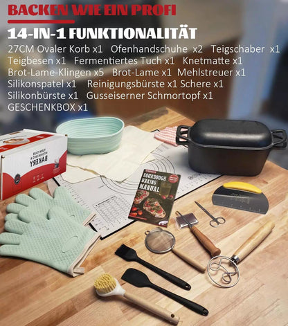 LINMAGCO Dutch Oven for Bread Baking & Sourdough Starter Black [4]