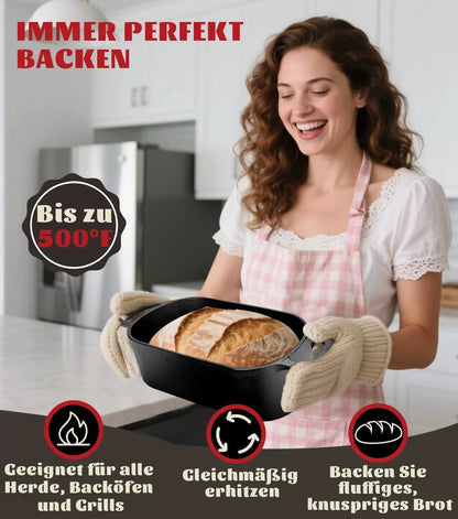 LINMAGCO Dutch Oven for Bread Baking & Sourdough Starter Black [7]