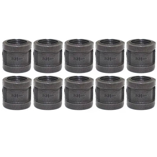 LONG TAO 10PCS 1/2" Black Cast Pipe Fitting Coupling Threaded 1/2 inch, [1]