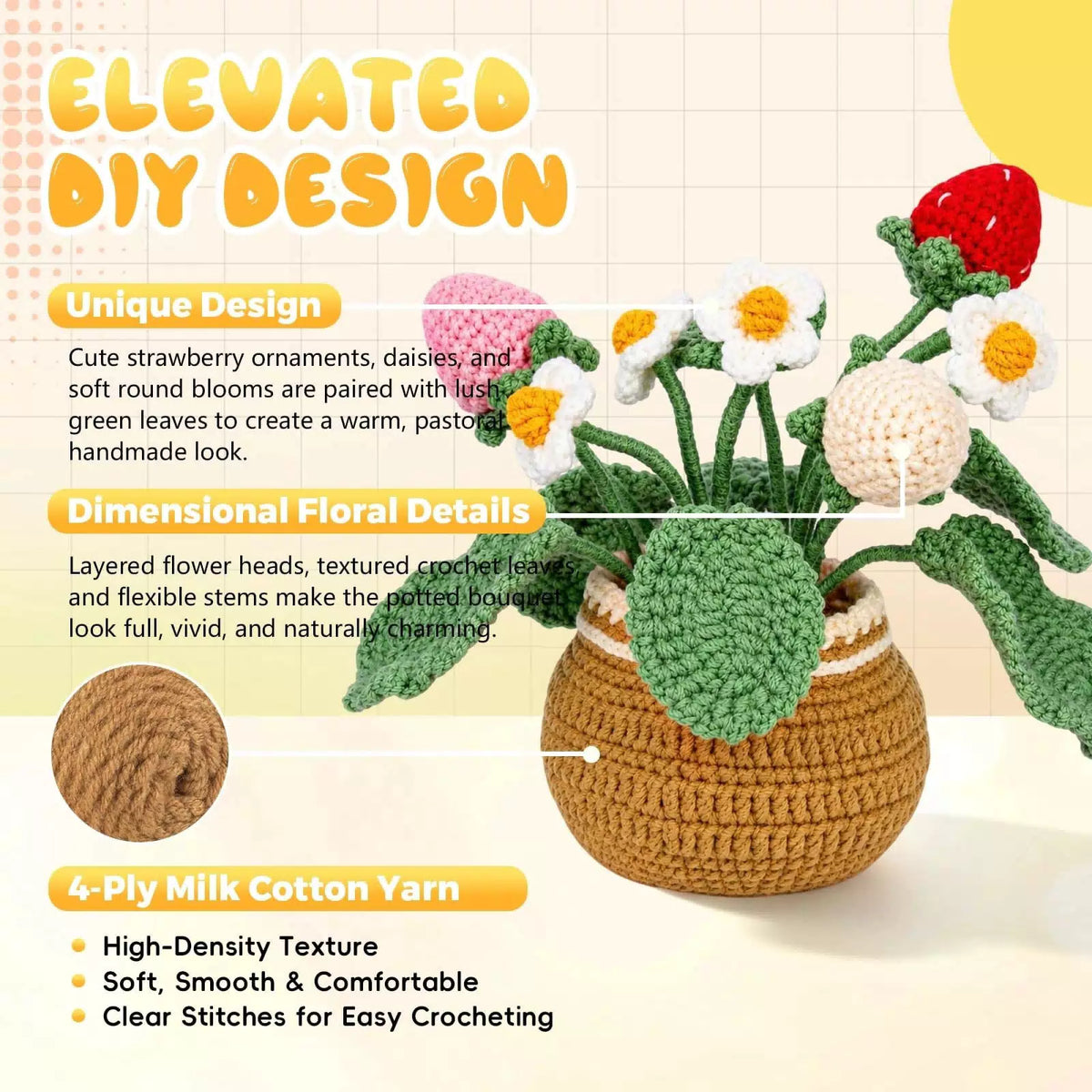 LUDOTEK Crochet Kit for Beginners, Strawberry Beginner [7]