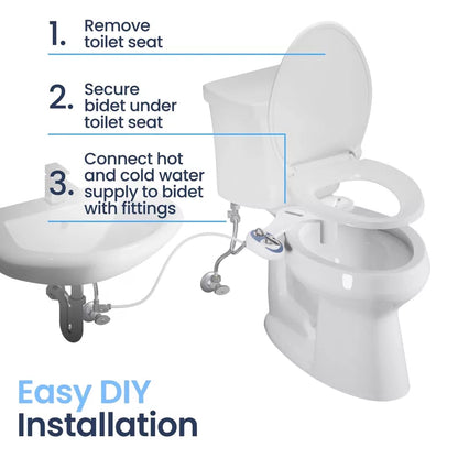LUXE Bidet NEO 320 - Warm Water, Dual Nozzle, 17 x 10 x 3 inches, White [6]