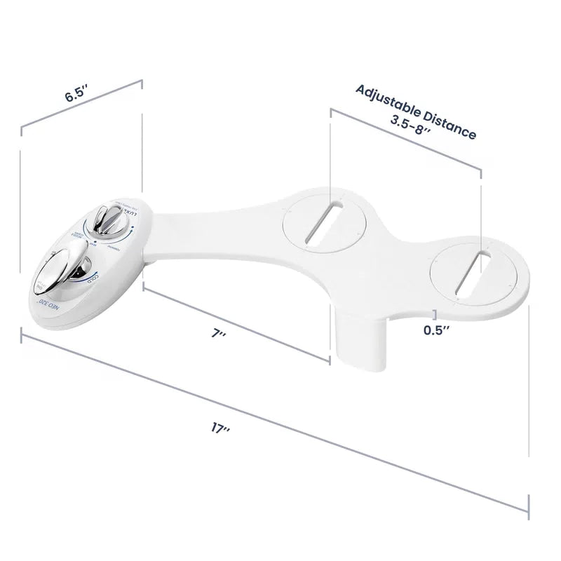 LUXE Bidet NEO 320 - Warm Water, Dual Nozzle, 17 x 10 x 3 inches, White [8]