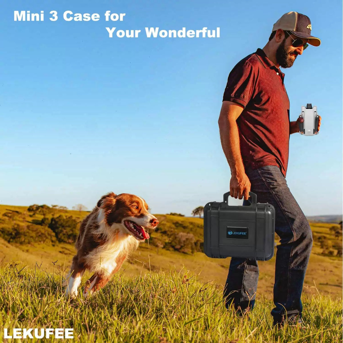 Lekufee Small Waterproof Hard Case for DJI 10.8 x 8.8 x 4.3 inches, Black [7]