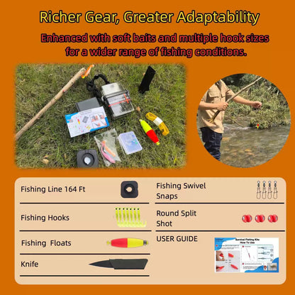 LoDinpo Mini Survival Fishing Kit, Pocket Emergency pocket, Forest Green [6]