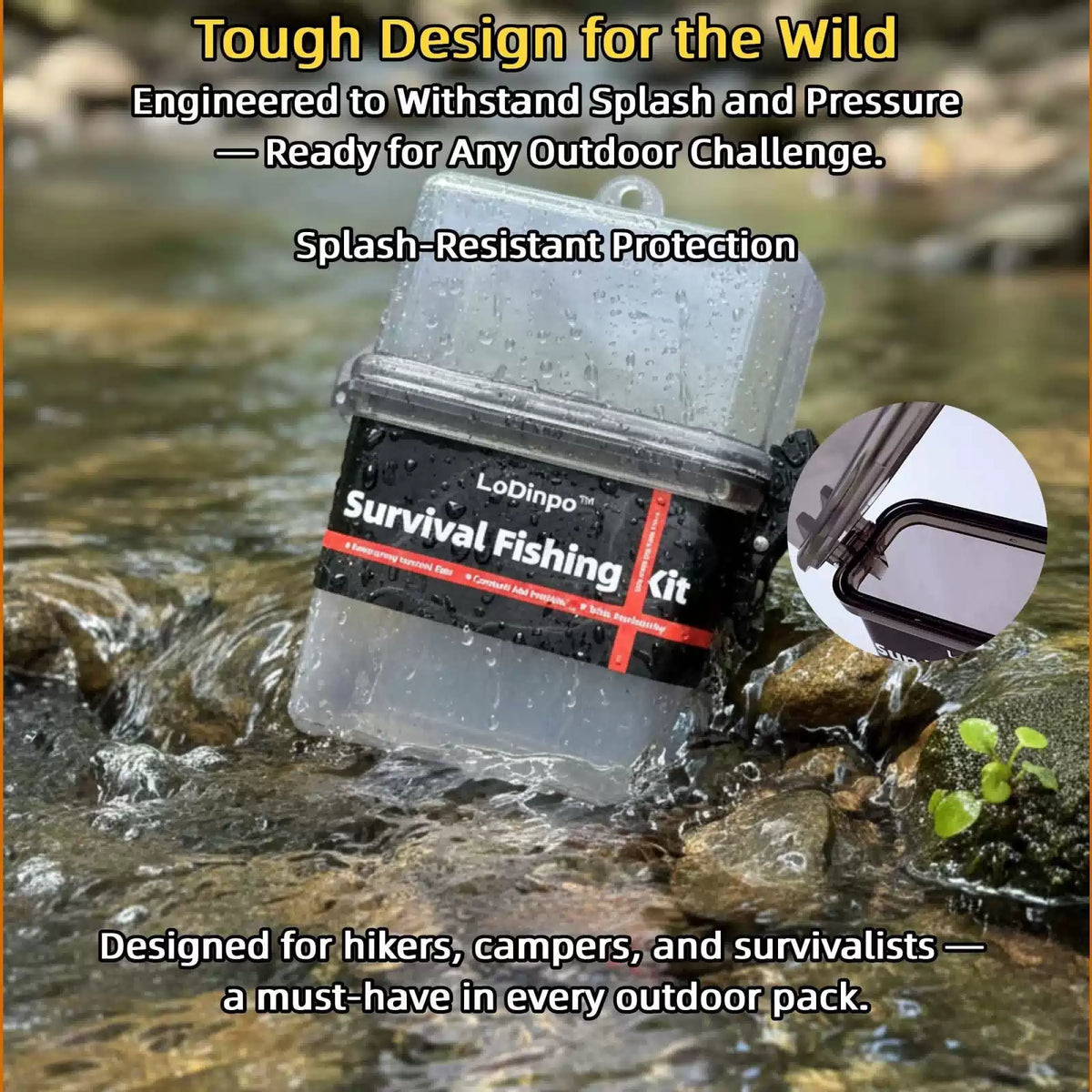 LoDinpo Mini Survival Fishing Kit, Pocket Emergency pocket, Forest Green [8]