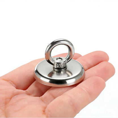 MIKEDE Strong Neodymium Fishing Magnets 6 Pack, 1.26"(32 mm)-100lbs, Silver [6]