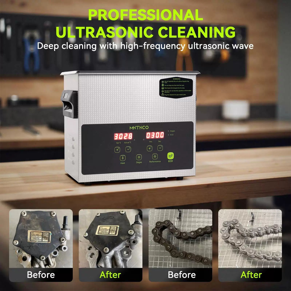 MNTNCO 3L Commercial Ultrasonic Cleaner, ECO Mode, Heating, Degas [4]