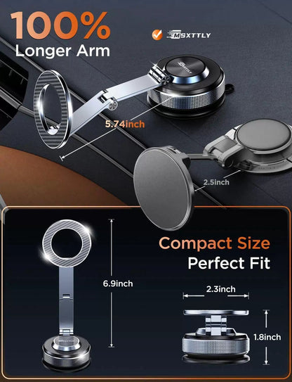 MSXTTLY Magnetic Car Phone Holder 360° Adjustable Tesla Space Gray [9]