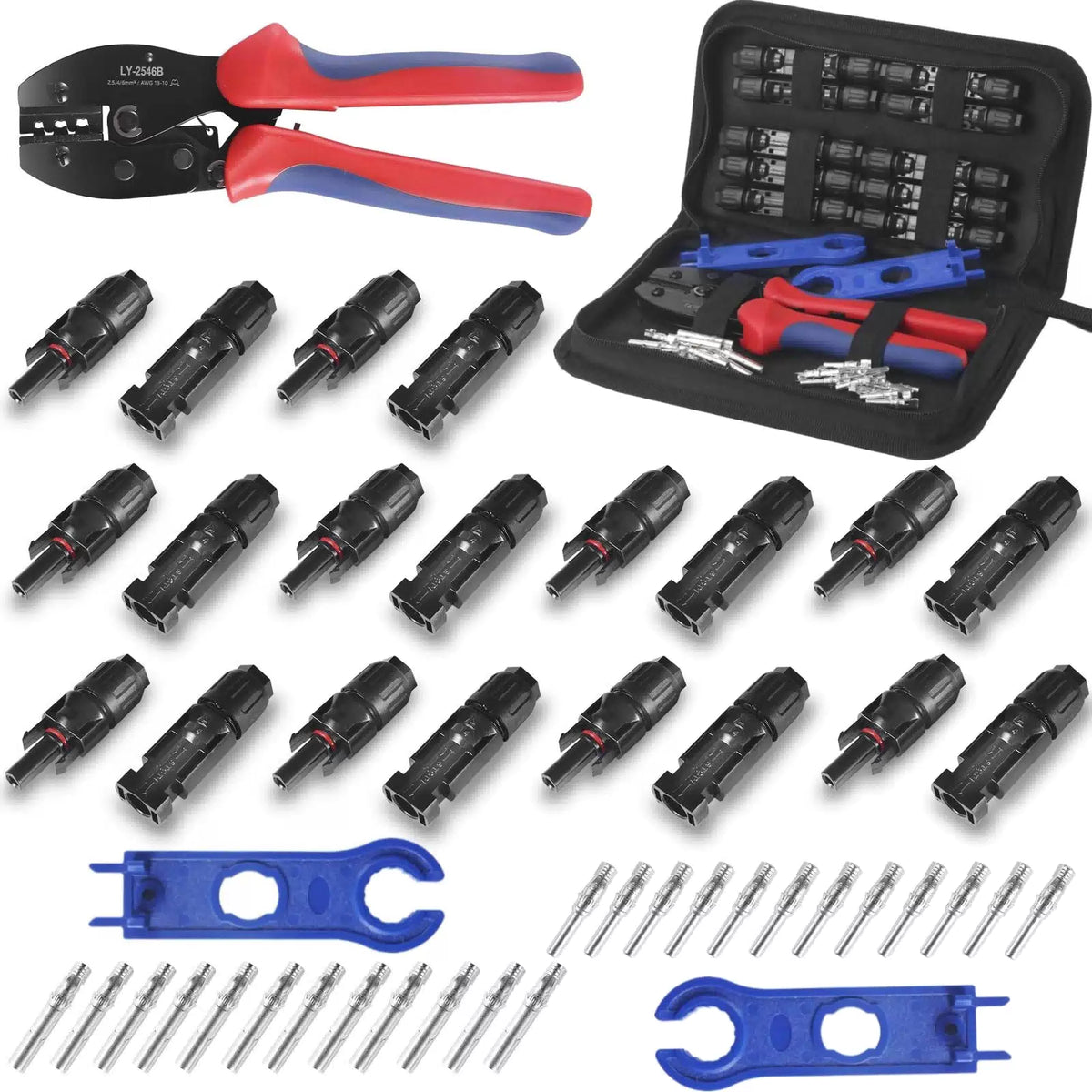 MUYI 47pcs Solar Panel Replacement Tools Kits, 10 Pair Connectors black [1]