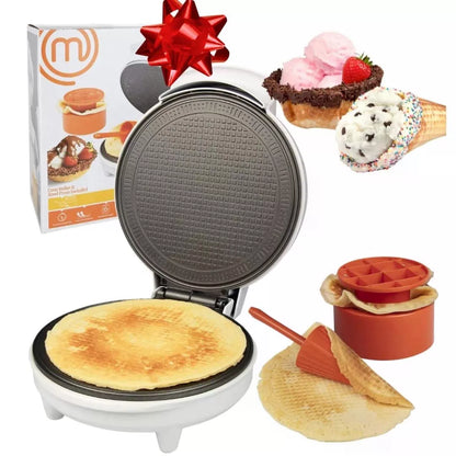 MasterChef Waffle Cone and Bowl Maker- Includes Shaper Roller White Or Black [9]
