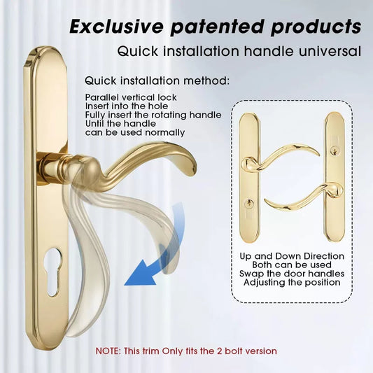 MaxxGeek Storm Door Handle Accessory Set fit Pella handle, Polished Gold [3]