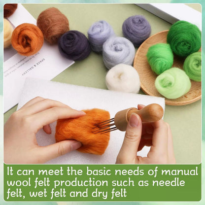 Mayboos 15 Colors Felting Wool, Wool Yarn Roving, 15 colors, 15 [5]