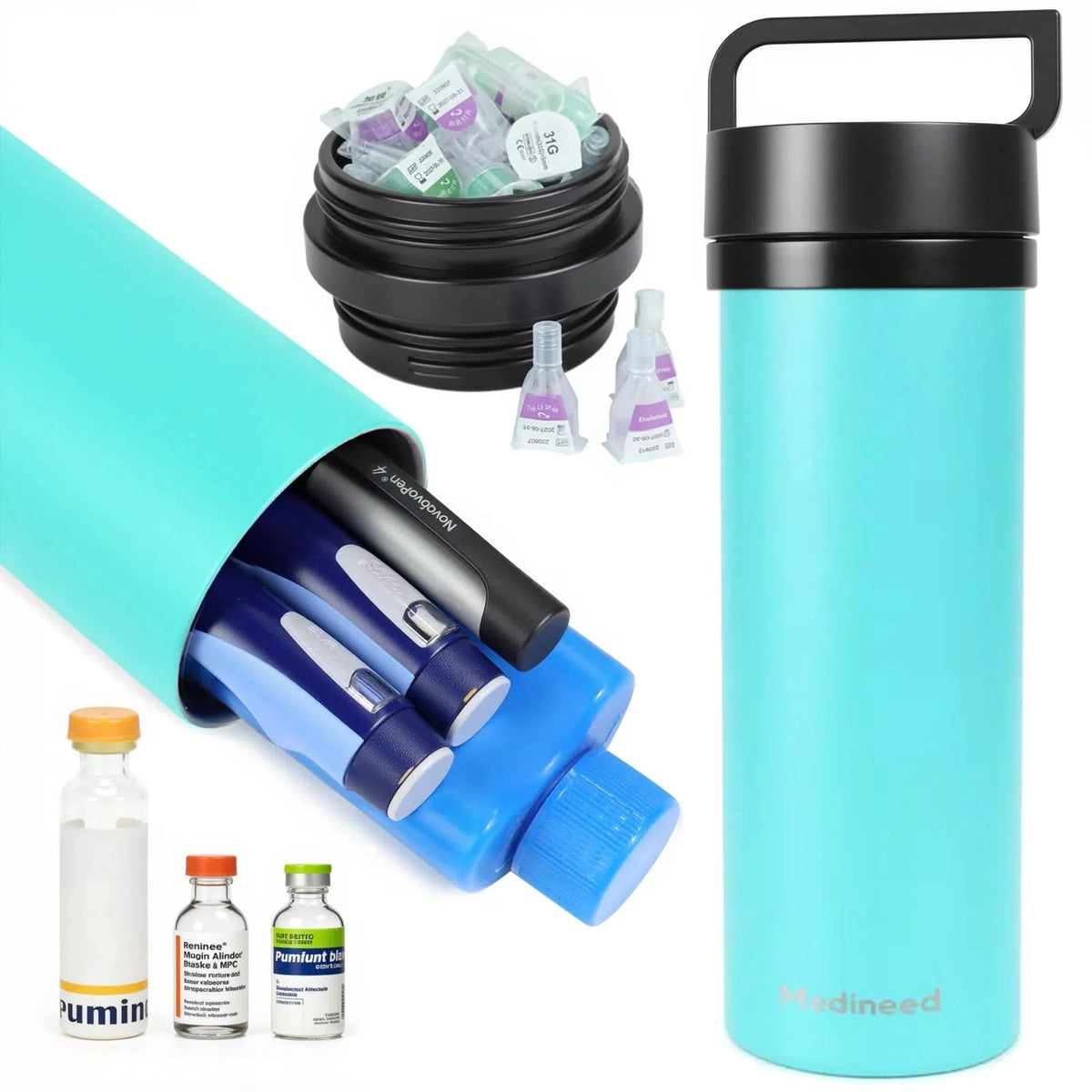 Medineed Insulin Cooler Travel Case TSA Approved, 60H Tiffancy Blue [1]