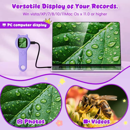Microscope for Kids - Electronic Handheld Magnifying Glass 1 Pcs, Purple [5]