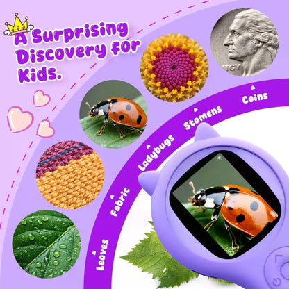 Microscope for Kids - Electronic Handheld Magnifying Glass 1 Pcs, Purple [7]