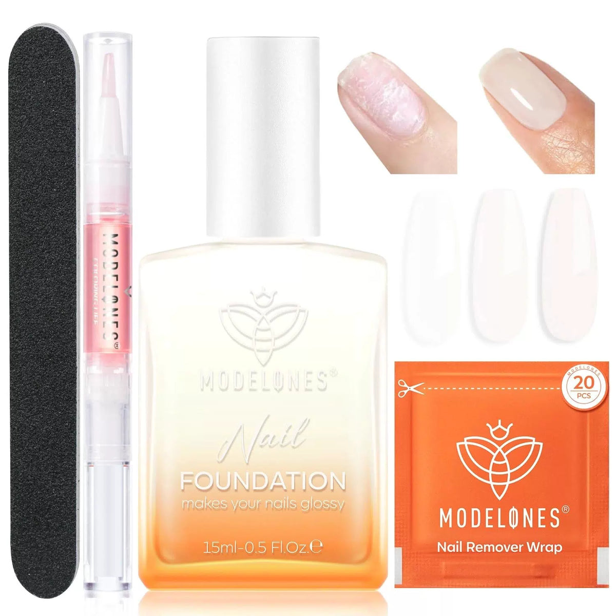 Modelones Nail 0.5 Fl Oz (Pack of 1), A9-Milky White Strengthener Kits [1]