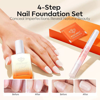 Modelones Nail 0.5 Fl Oz (Pack of 1), A9-Milky White Strengthener Kits [2]