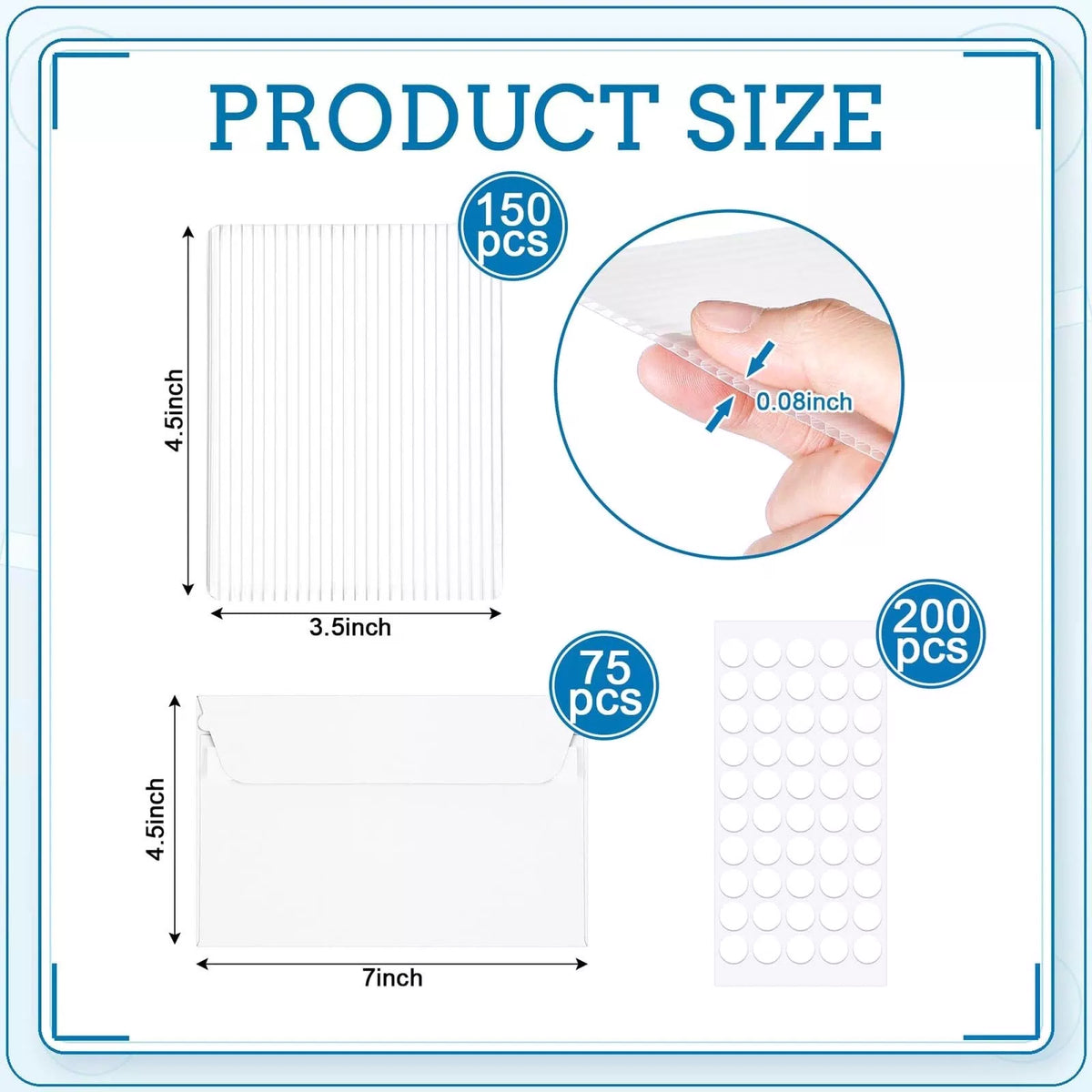 MotiMind 425 Pcs Card Shipping Protector Envelopes Set 3.5" X 4.5", clear [4]
