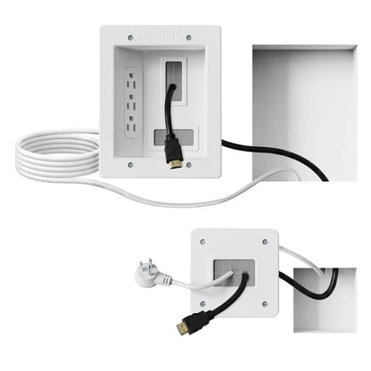 Mount-It! in-Wall TV Cable Management Kit with Recessed Power - White/Gray [2]