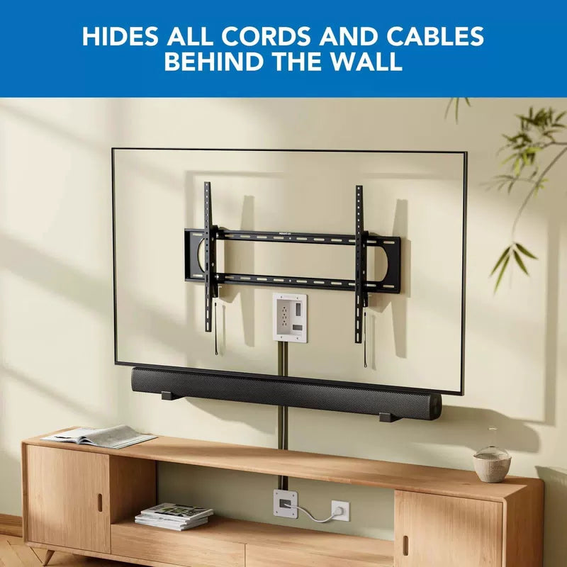 Mount-It! in-Wall TV Cable Management Kit with Recessed Power - White/Gray [3]
