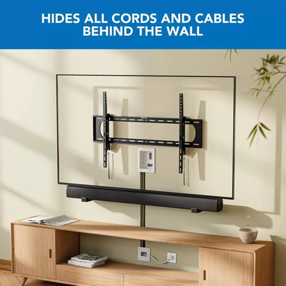 Mount-It! in-Wall TV Cable Management Kit with Recessed Power - White/Gray [3]