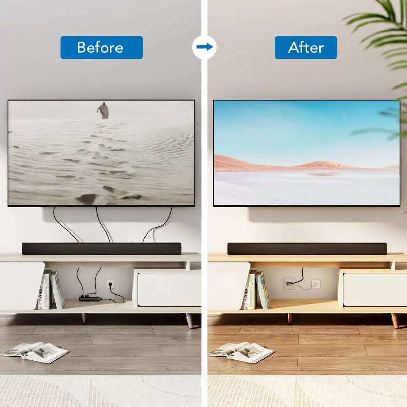 Mount-It! in-Wall TV Cable Management Kit with Recessed Power - White/Gray [7]