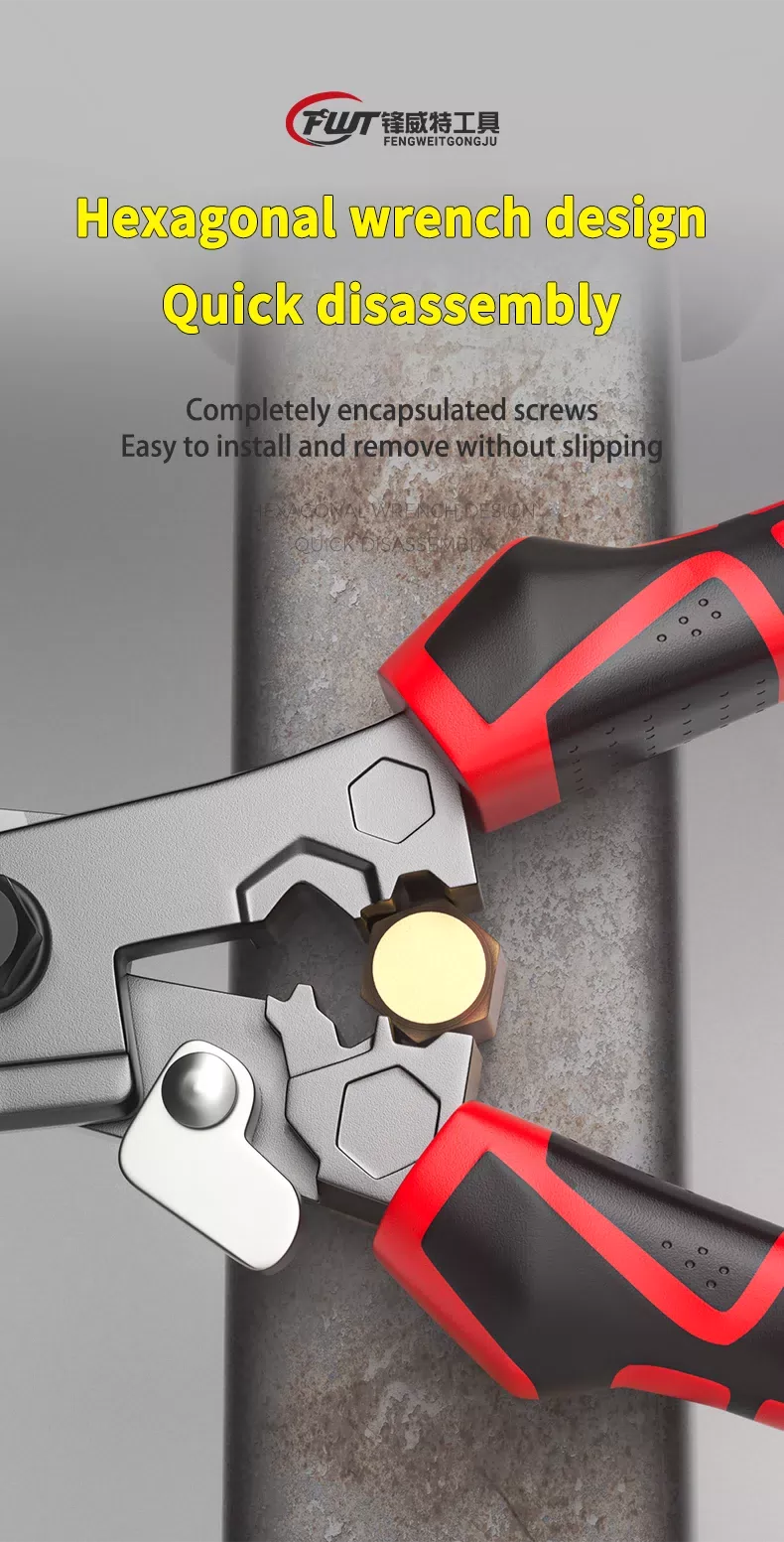 Multi-Functional Electrician Scissors, Crimping Wire Cutting Tool with Wrench Function for Metal Sheet and Cable Cutting [4]