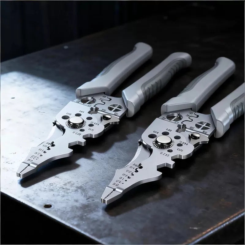 Multifunction Industrial Wire Stripper Cutter Crimper Heavy Duty Stainless Steel Electrical Pliers with Ergonomic Comfort Grip+ [1]