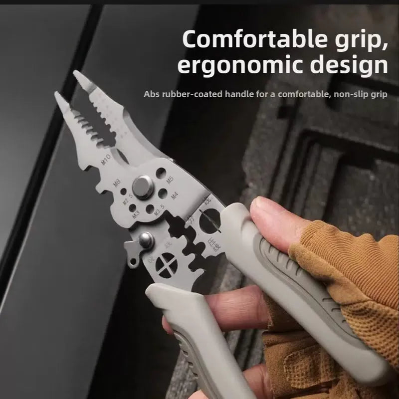 Multifunction Industrial Wire Stripper Cutter Crimper Heavy Duty Stainless Steel Electrical Pliers with Ergonomic Comfort Grip+ [3]