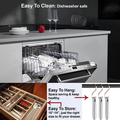 NIITAWH Stainless Steel Kitchen Utensils 12 Pcs, 11"-13.7"(12pcs), Brushed [6]