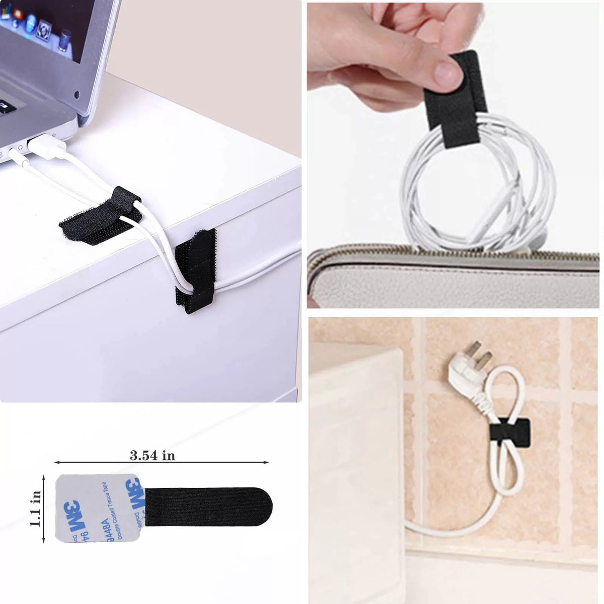 N NOROCME 192 PCS Cable Management Kit 4 Wire Organizer 192 PCS, Black [6]