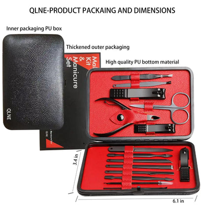 Nail Clippers Sets High Precisio Stainless Steel 15 Piece Set, Red [6]