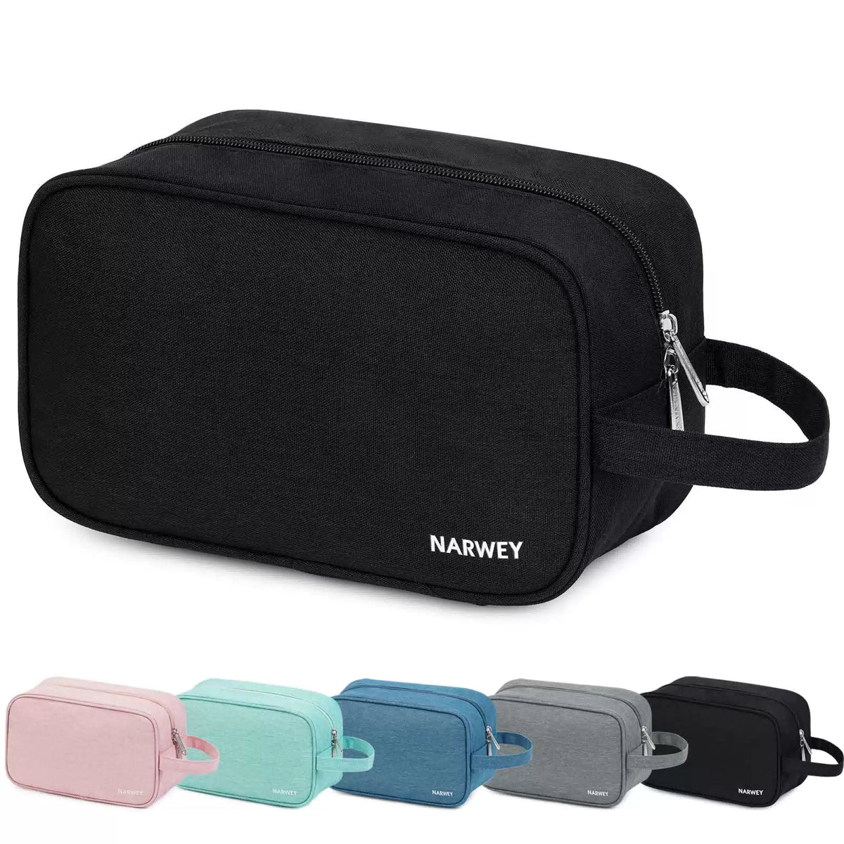 Narwey Travel Toiletry Bag for Women Traveling 9.8" x 4.3" x 6.3", A-Black [1]