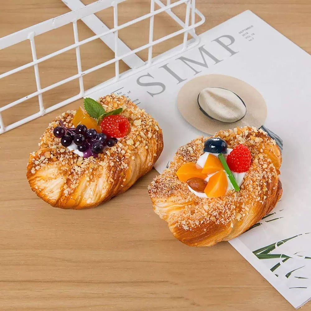 Nice purchase 2pcs Artificial Food Bread Tart Pie Dessert Flower Shape [1]