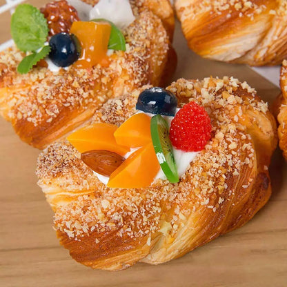 Nice purchase 2pcs Artificial Food Bread Tart Pie Dessert Flower Shape [2]
