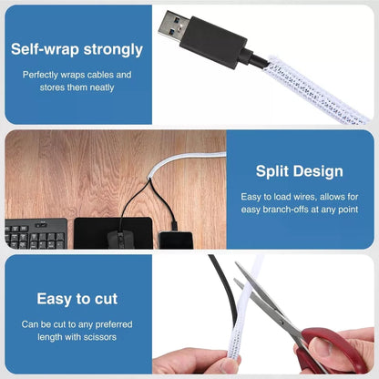 Nilight Cable Sleeve,10ft-1/4inch Cord Management Sleeves, 1/4"-10ft, White [2]