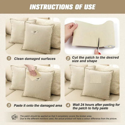 OAZ 4 x 79 inch Canvas Repair Patches Fabric Patch 4" x 79", Beige [6]