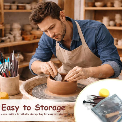 OMTRS 50Pcs Clay Sculpting Tools Kit, Pottery redwood or naturalwood [7]