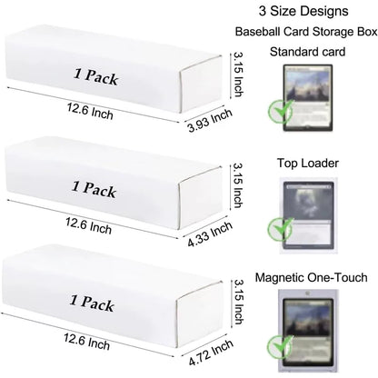 OPPERLLY 3 Pack Trading Card Storage Box, 3 Size Designs 3 Pack, WHITE [2]