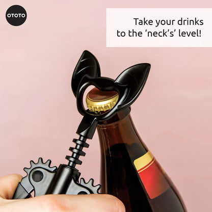 OTOTO Vino Spooky Bat 2-in-1 Wine & Beer Opener, Corkscrew & One Size, Black [5]