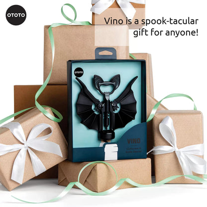 OTOTO Vino Spooky Bat 2-in-1 Wine & Beer Opener, Corkscrew & One Size, Black [6]