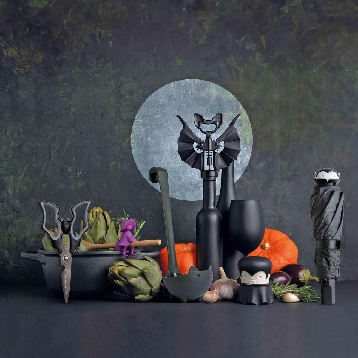OTOTO Vino Spooky Bat 2-in-1 Wine & Beer Opener, Corkscrew & One Size, Black [8]