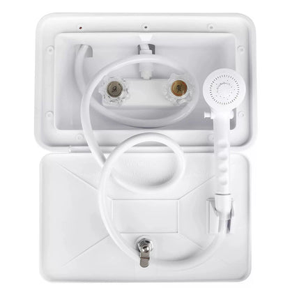 OYMOV RV Exterior Shower Box Kit with Lock for Outside, Outdoor white [1]