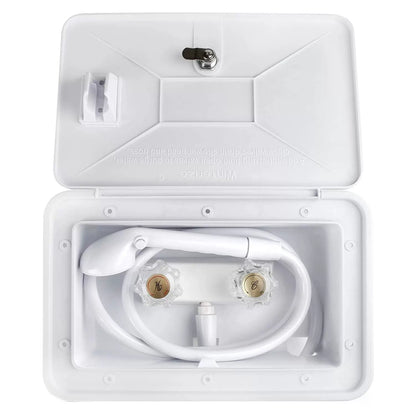 OYMOV RV Exterior Shower Box Kit with Lock for Outside, Outdoor white [2]