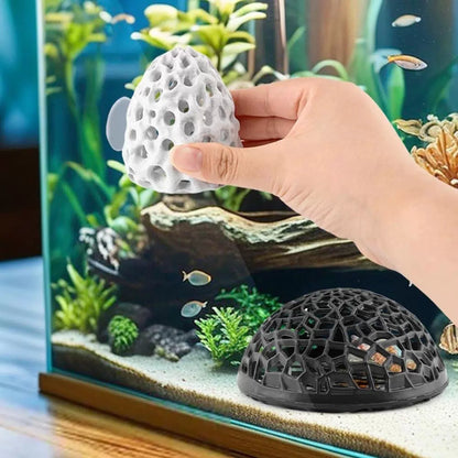 Olnverath Shrimp Dome Hide, Be-TTA Habitat Fish Tank Tunnel, Aquarium White [6]