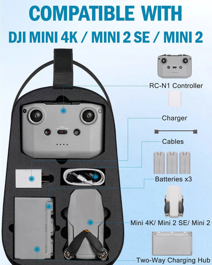 PEKREWS Mini 4K Dji Case, DJI 2 SE Black - Drone Sling Bag [2]