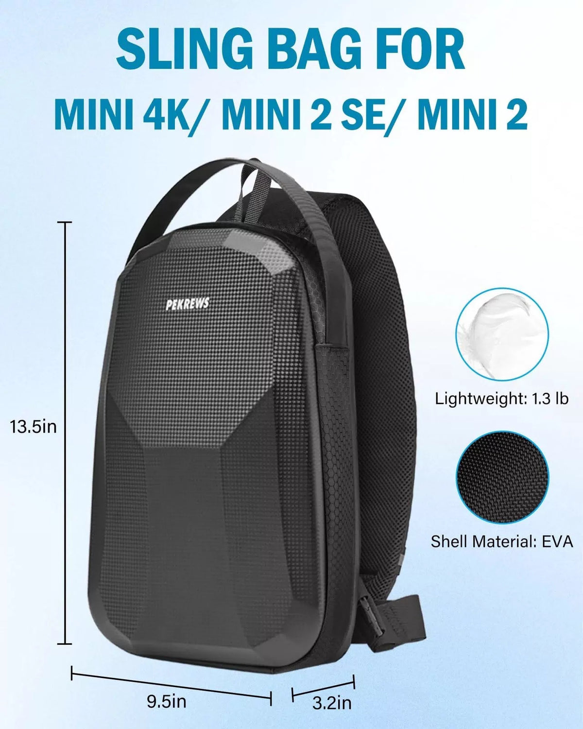 PEKREWS Mini 4K Dji Case, DJI 2 SE Black - Drone Sling Bag [8]
